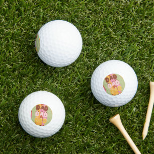 Modern Fathers Day Retro Pattern Dad Message Golf Balls