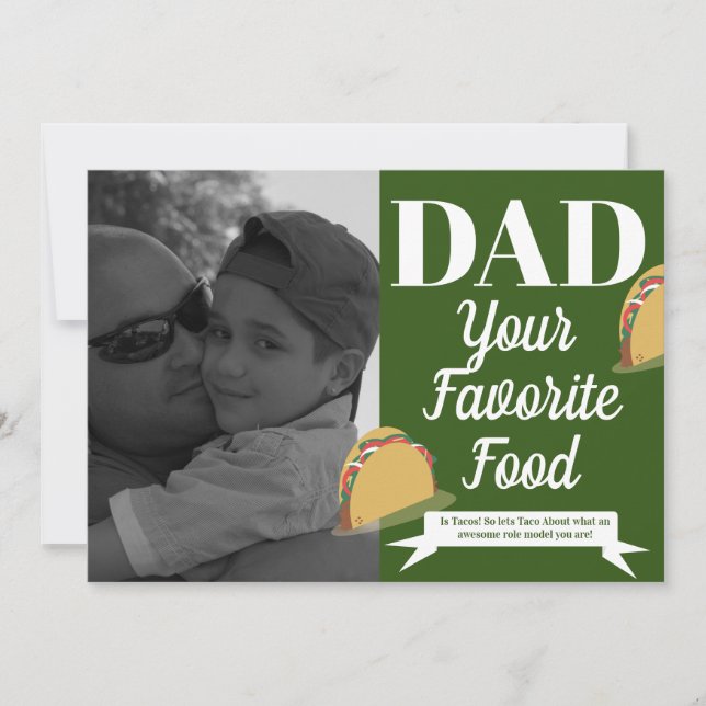 Modern Fathers Day Taco Isometric Favourite Food Card (Front)