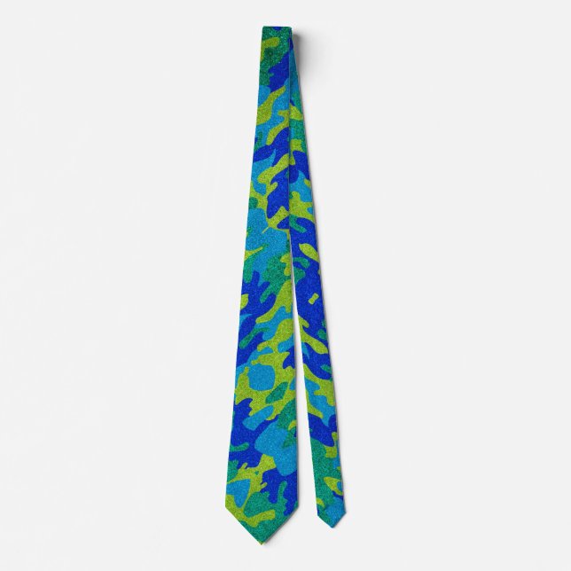 Modern Father's Day Wedding Blue Glitter Sparkles Tie (Front)