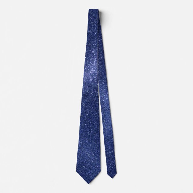 Modern Father's Day Wedding Navy Glitter Sparkles Tie (Front)
