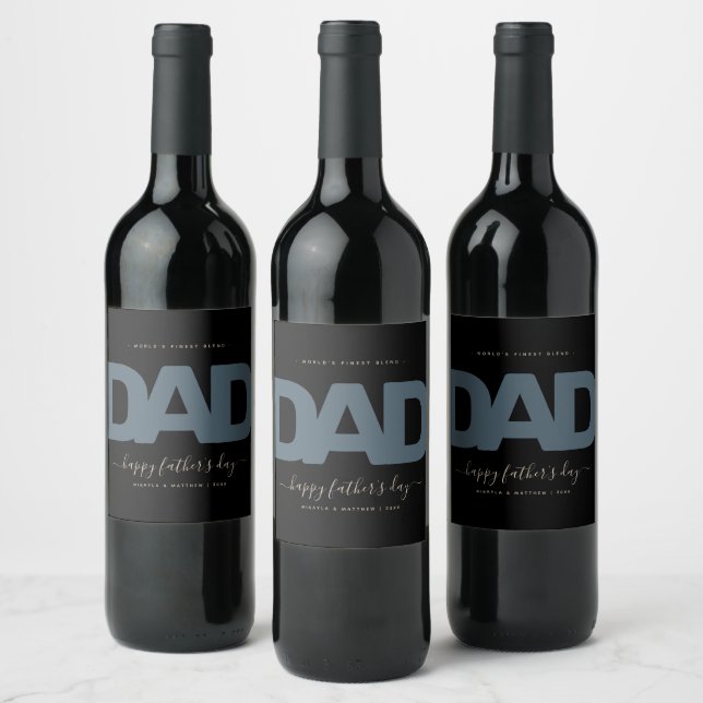 Modern Father's Day Wine Label (Bottles)