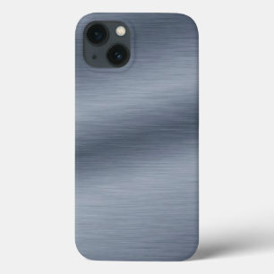 Modern Faux Brushed Steel Background iPhone 13 Case
