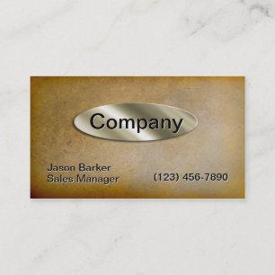 Modern Faux Embossed Gold Plate Rusty Metal Business Card