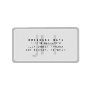 Modern Faux Embossed Monogrammed Business Address  Label