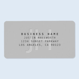 Modern Faux Embossed Monogrammed Business Address Label