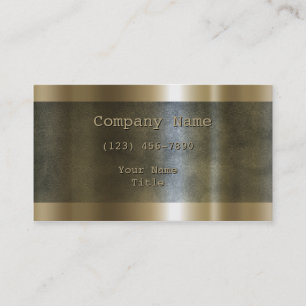 Modern Faux Etched Metalic Gold Business Card