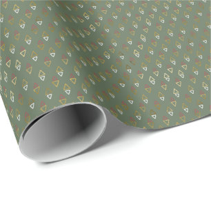 Modern Faux Foil   Christmas Trees Holiday Wrapping Paper