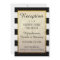 Modern Faux Gold Black White Stripe Reception Note
