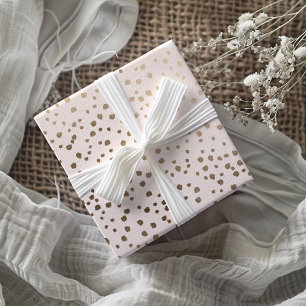 Modern Faux Gold & Blush Pink Spot Pattern Wrapping Paper Sheet