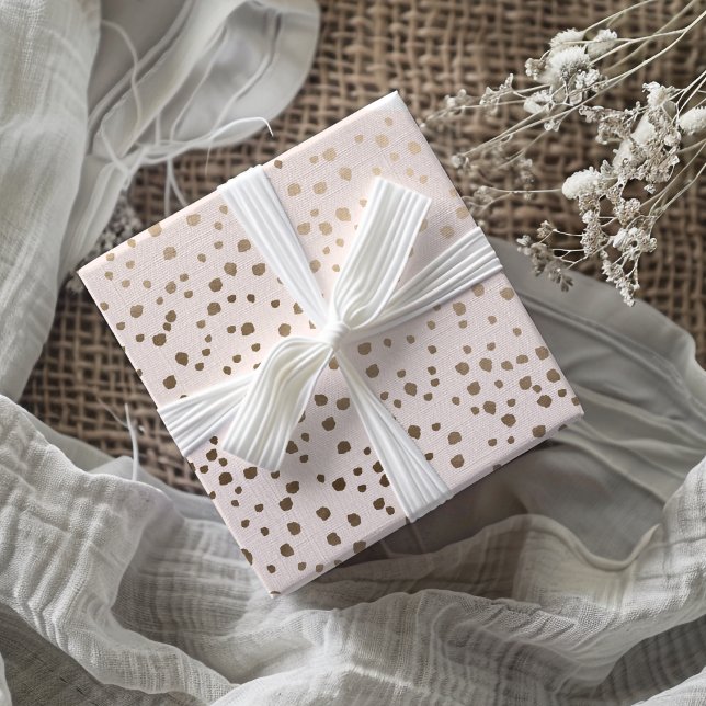 Modern Faux Gold & Blush Pink Spot Pattern  Wrapping Paper Sheet (Creator Uploaded)