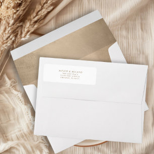 Modern Faux Gold Calligraphy Wedding Address