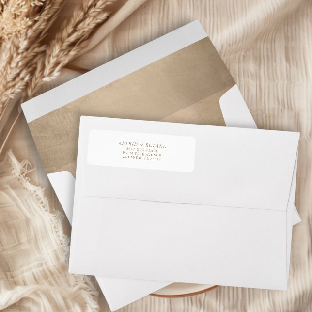 Modern Faux Gold Calligraphy Wedding Address (Creator Uploaded)