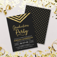 Modern Faux Gold Chevron Graduation Party