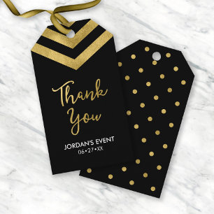 Modern Faux Gold Chevron Thank You Gift Tags