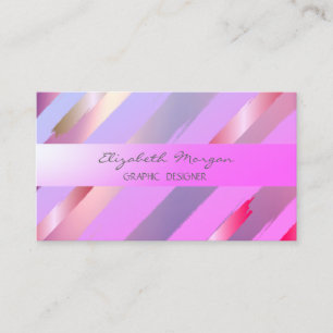 Modern,Faux Gold Foil Brush Stroke Business Card