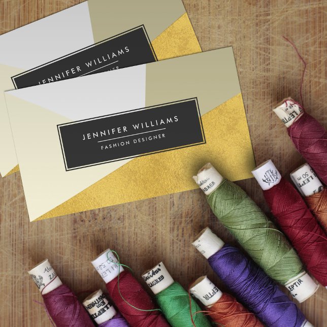 Modern Faux Gold Foil Geometric Shapes Business Card (Creator Uploaded)