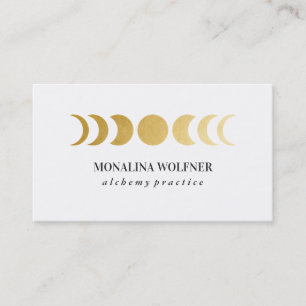 Modern Faux Gold Foil Moon Phase Elegant Simple Bu Business Card