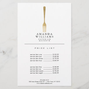 Modern Faux Gold Fork Catering Logo II
