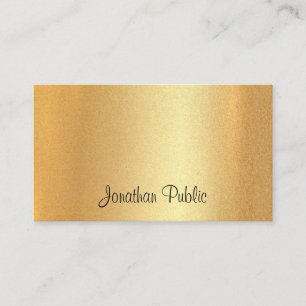 Modern Faux Gold Hand Script Elegant Calligraphed Business Card