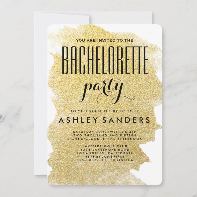 MODERN FAUX GOLD INVITATION (Front)