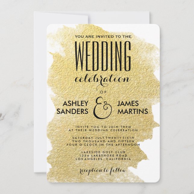 MODERN FAUX GOLD INVITATION (Front)