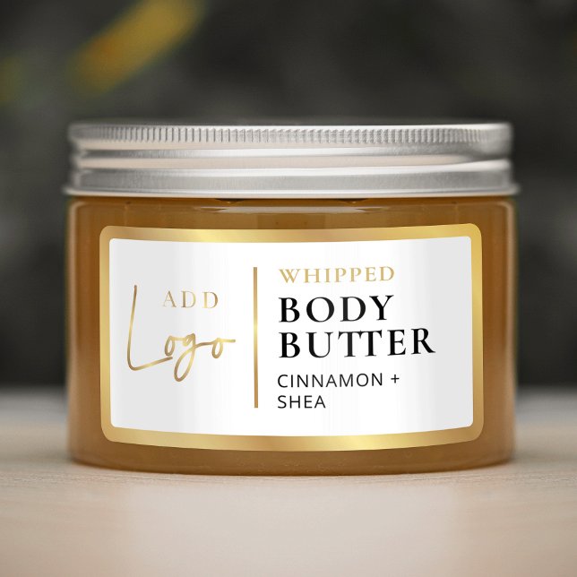 Modern Faux Gold Logo Body Butter Jar Waterproof (Modern Faux Gold Logo Body Butter Jar Waterproof Labels)