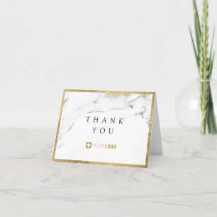Modern faux gold marble luxe business thank you