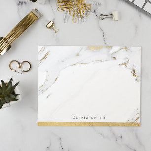 Modern faux gold marble personalised Stationery Thank You Card