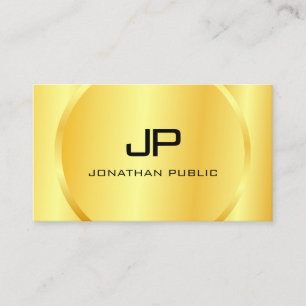 Modern Faux Gold Monogram Elegant Personalised Business Card