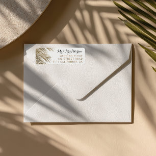 Modern faux gold palm tree elegant wedding