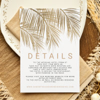 Modern faux gold palm tree elegant wedding details