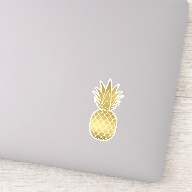 Modern Faux Gold Pineapple Sticker (Detail)
