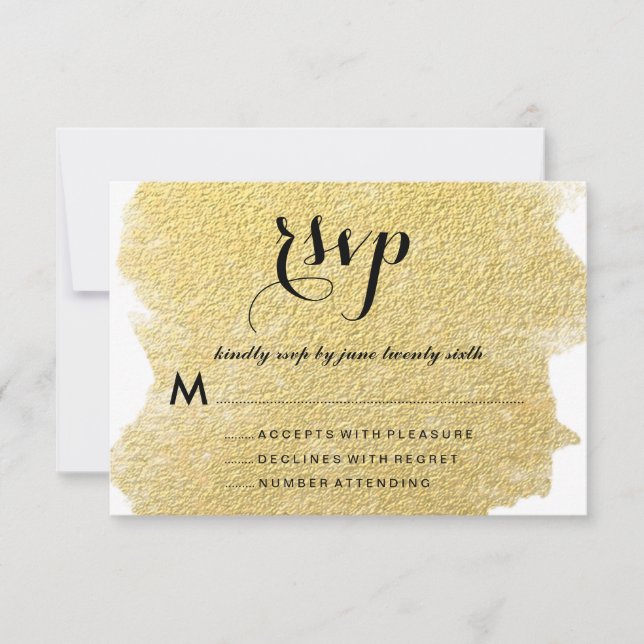 MODERN FAUX GOLD RSVP CARD (Front)