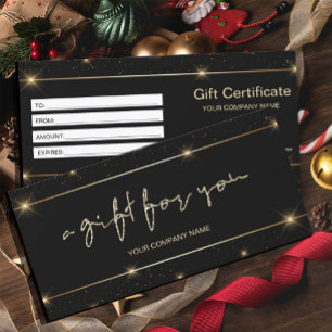 Modern Faux Gold Script Gift Certificate