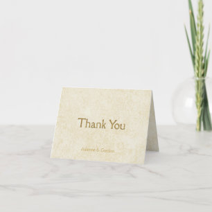 Modern Faux Gold Sparkles on Ivory Thank You Card