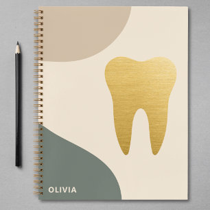 Modern Faux Gold Tooth Personalised Notebook
