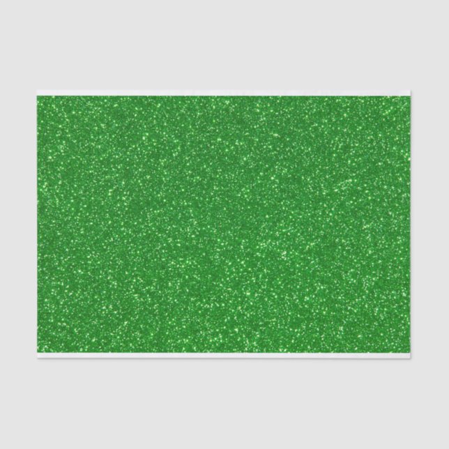 Modern Faux Green Glitter Lux Tissue Paper (Front)