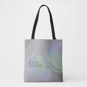 Modern Faux Holographic Rainbow Circles Tote Bag