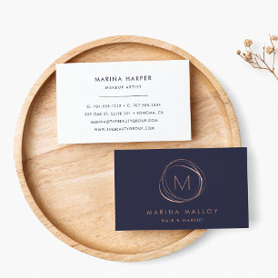 Modern Faux Rose Gold Abstract Business Card