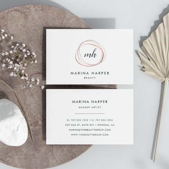 Modern Faux Rose Gold Abstract Business Card (Creator Uploaded)