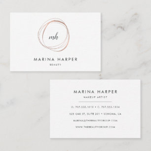 Modern Faux Rose Gold Abstract Business Card
