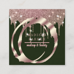 Modern Faux Rose Gold Abstract Square Business Card
