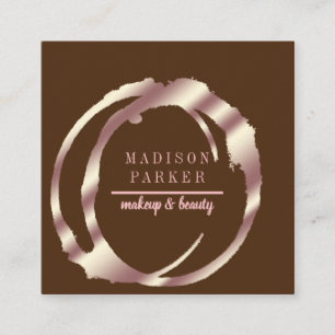 Modern Faux Rose Gold Abstract Square Business Card