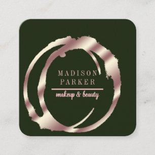 Modern Faux Rose Gold Abstract Square Business Card