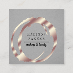 Modern Faux Rose Gold Abstract Square Square Busin Business Card