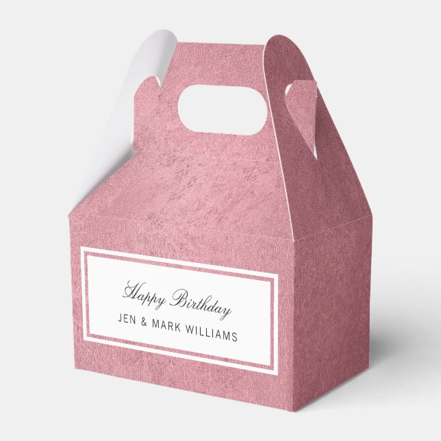 Modern faux rose gold favour box (Front Side)
