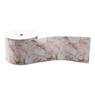 Modern faux rose gold glitter marble texture image grosgrain ribbon