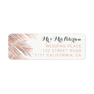 Modern faux rose gold palm tree elegant wedding