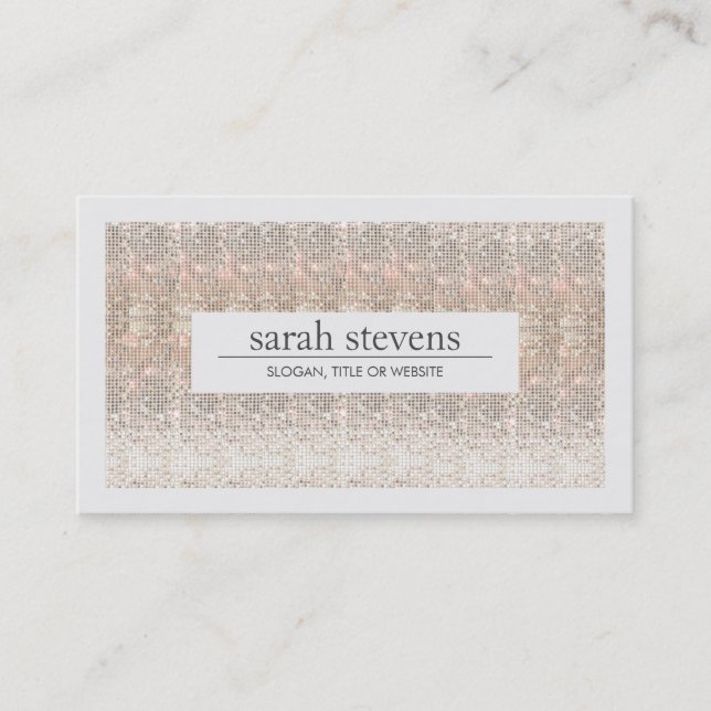 Modern Faux Sequins Beauty and Fashion Stylist Business Card (Front)