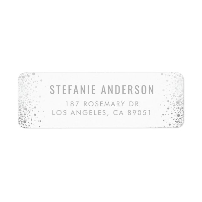 Modern Faux Silver Foil Confetti Dots Wedding (Front)